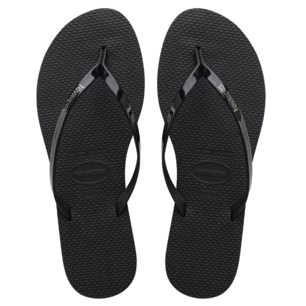 HAVAIANAS metallic Black Sandals size 9/10
